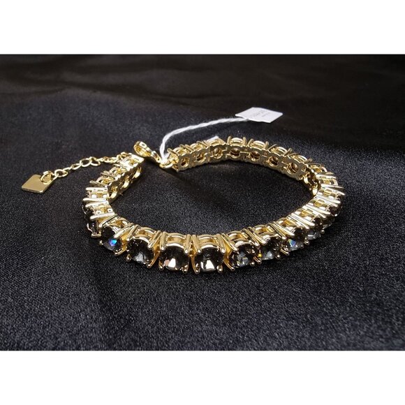 Park Lane Limited Edition Gold-Tone Bracelet With Smoky Rhinestones Adjustable C - Picture 1 of 9